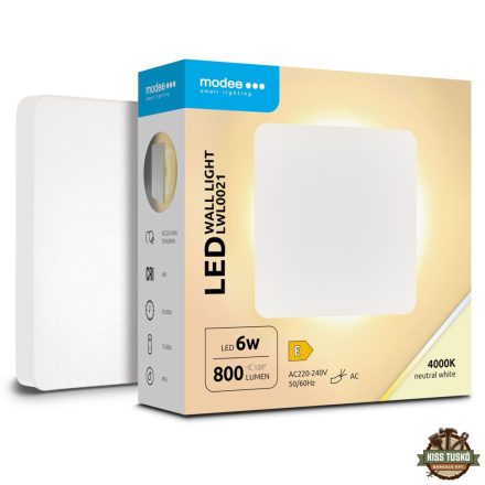 Modee LED Fali Lámpa (LWL0021) 6W IP65 135x135x42mm 4000K (800 lumen) Fehér