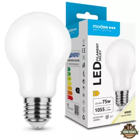   Modee LED Izzó Filament Milky Globe A60 8W E27 360° 4000K (1055 lumen) ERP