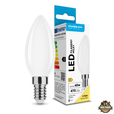 Modee LED Izzó Filament Milky Gyertya C35 4W E14 360° 2700K (430 lumen) ERP