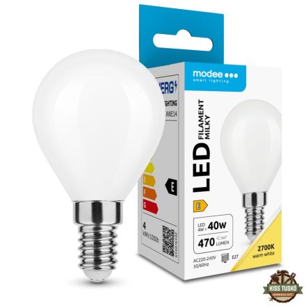 Modee LED Izzó Filament Milky G.Mini G45 4W E14 360° 2700K (470 lumen) ERP