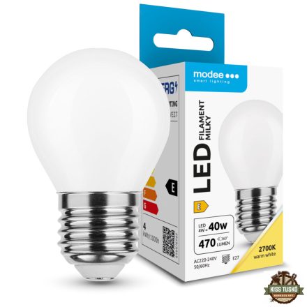 Modee LED Izzó Filament Milky G.Mini G45 4W E27 360° 2700K (470 lumen) ERP