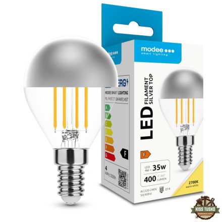 Modee LED Izzó Filament G.Mini P45 Silver Top 4W E14 320° 2700K (400 lumen)