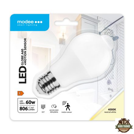 Modee LED Smart (PIR Sensor) Globe (Gömb) A60 8,8W E27 200° 4000K (806 lumen)