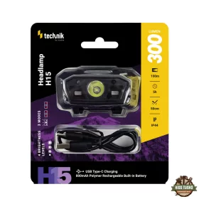   Technik Fejlámpa H15 (akkumulátoros) XTE LED + USB Type-C (300 lumen)