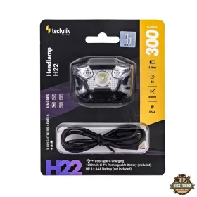   Technik Fejlámpa H22 (akkumulátoros / 3xAAA) XPG3 LED + Type-C (300 lumen)