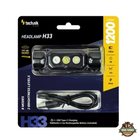   Technik Fejlámpa H33 (+1x18650) SST20 LED + USB-C (1200 lumen)