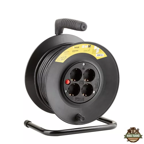 Technik Professional Kábeldob 4-er 25m 1,5mm2 (fekete) 16A