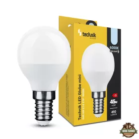   Technik LED Izzó Globe Mini G45 6W E14 270° 6000K (490 lumen)