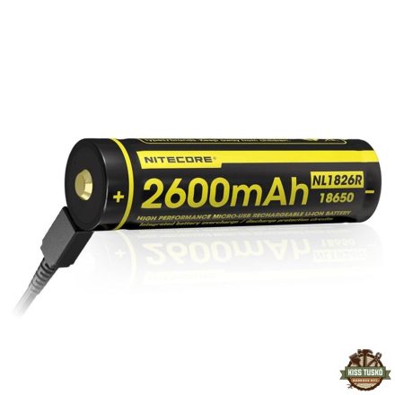 Nitecore Kellék Akkumulátor 18650 NL1826R USB-C tölthető 2600mAh 3,7V B1