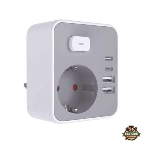 Technik Professional WG Elosztó Fali 1 utas + 2 x USB-C + 2 x USB-A + kapcsoló