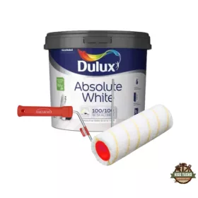  Dulux Absolute White beltéri falfesték - 5 Liter + Festőhenger + Festőhenger nyél
