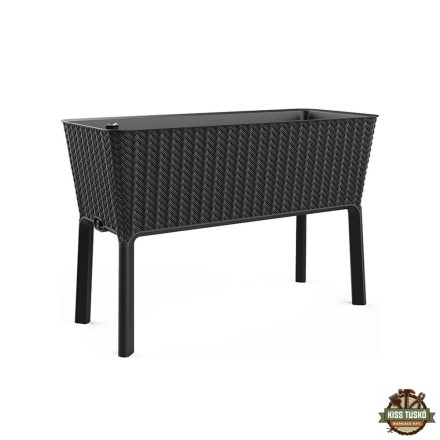 Splendor megemelt műanyag kerti virágláda 120l fonott rattan