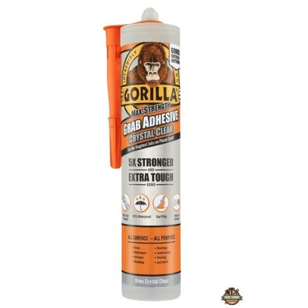 Gorilla GRAB CRYSTAL CLEAR Kristálytiszta Építési Ragasztó - 270 ml 