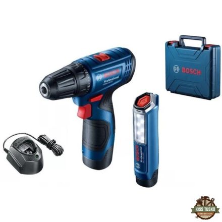 Bosch 06019G8004 GSR 120-Li 12V 2x2,0Ah kofferben akkus fúró-csavarozó + GLI 12V-300 lámpa