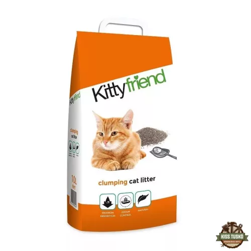 2 db Kitty Friend Clumping csomósodó bentonit macskaalom 5l + Macskaalom Lapát Tartóval
