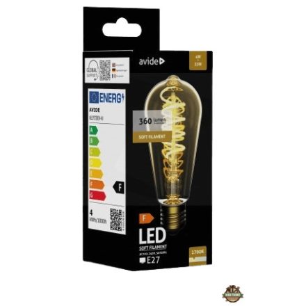 Avide LED Soft Filament ST58 4W E27 EW 2700K