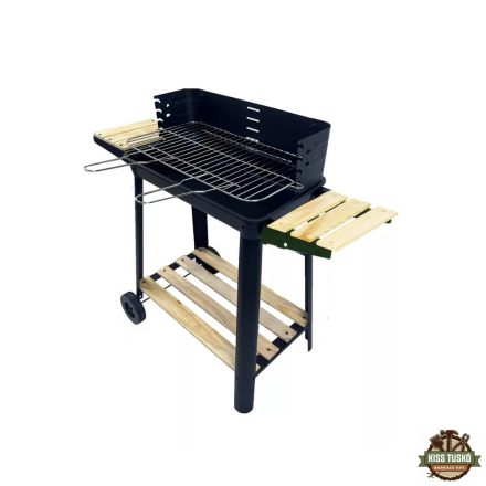 Téglalap alakú görgős faszenes grill