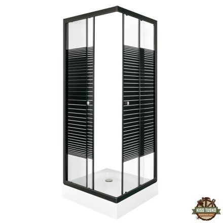 PICO Black stripe 70 szögletes zuhanykabin zuhanytálcával