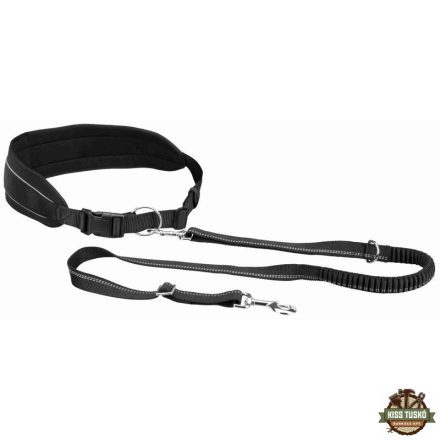 Trixie derékra rögzíthető póráz futáshoz 75-120cm/9 cm, 1,2-1,5m/25mm szürke