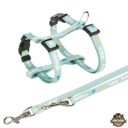 Trixie Hám pórázzal Junior & Puppy M–L: 27–45 cm/10 mm, 2m, menta