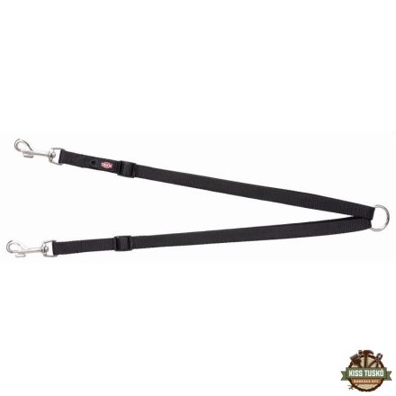 Trixie Premium póráz kettős vezetővel XS–M 40–70 cm/15mm fekete