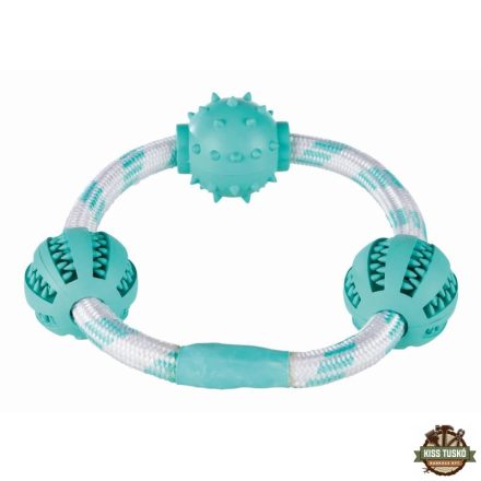 Trixie Játék Denta Fun Gumi Labdák Karikán 20cm/5cm, Menta