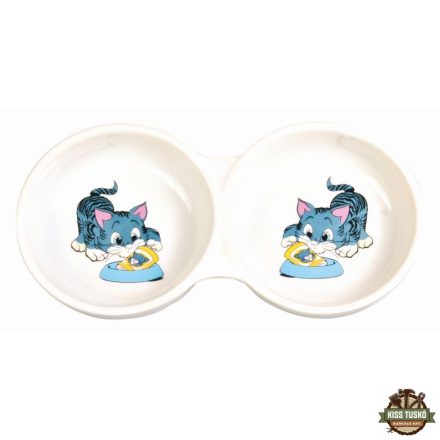 Trixie Tál Kerámia Dupla Macskának 2x0,15l/11cm Fehér
