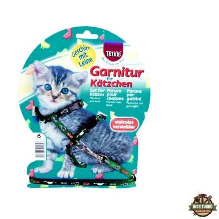 Trixie Hám És Póráz Cica Egérmintás 21-33cm/8mm, 1,2m