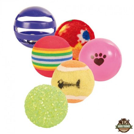 Trixie Játék Labda készlet 4cm Vegyes, 6db