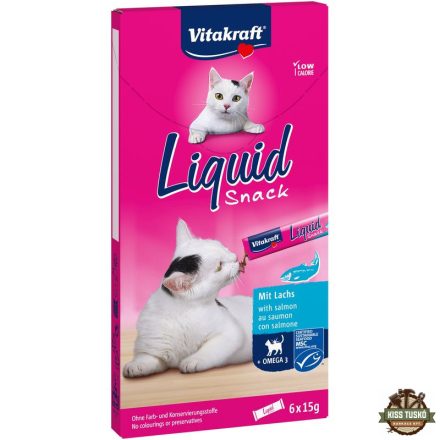 Vitakraft Macska Folyékony Jutalomfalat Omega-3 & Lazaccal 6x15g