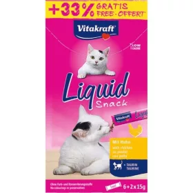   Vitakraft Macska Folyékony Jutalomfalat Taurinnal & Csirkehússal 6x15g + 33% ajándék