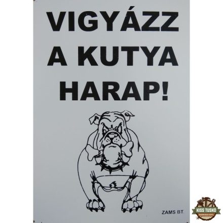 Kutya Harap Tábla Fém A/4 (többféle)