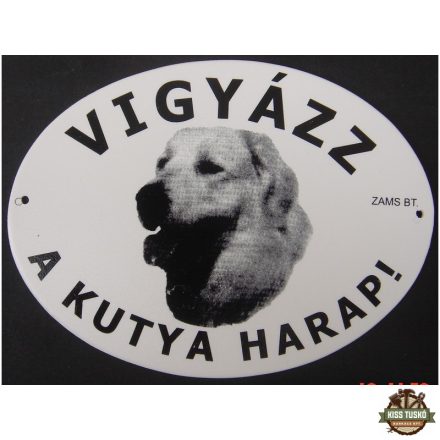 Kutya Harap Tábla Ovális Műanyag (többféle)