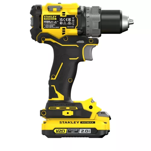 Stanley V20 Kefe-nélküli Fúró-csavarozó + 2x2.0Ah akku