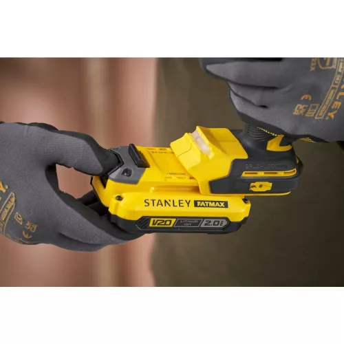 Stanley V20 Kefe-nélküli Fúró-csavarozó + 2x2.0Ah akku