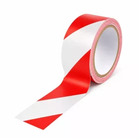   Euro Tape padlójelölő ragasztószalag piros-fehér 48 mm × 33 m – figyelmeztető és területjelölő szalag