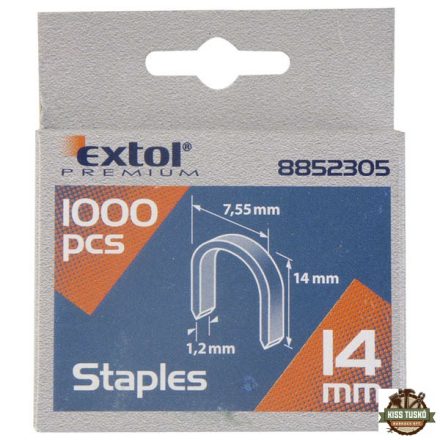 U-szeg profi tűzőgéphez 7,55×0,52×1,2mm ; 14mm, 1000db, használható: 4770704, 8851110 és 8851112 tűzőgéphez