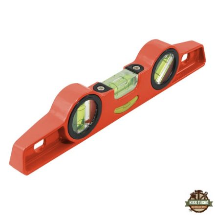 vízmérték 250mm, mágnessel, 3 libella, pontosság: 1mm/1m, festett ALU