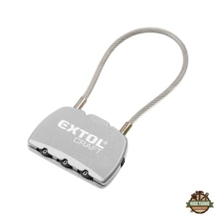 bőröndlakat, számzáras, 1000 db kód beállítható, 150×3mm sodrott acéldrót kábel