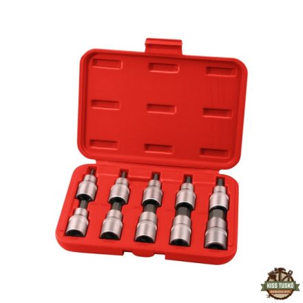 bitdugófej klt., 10db, imbusz,  1/2"×55mm (HEX 3-4-5-6-7-8-10-12-14-17), CrV/S2