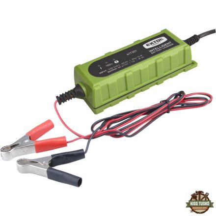 akkutöltő, autós, mikroprocesszoros, intelligens; 1 Amp, 4-100Ah, DC 12V/6V