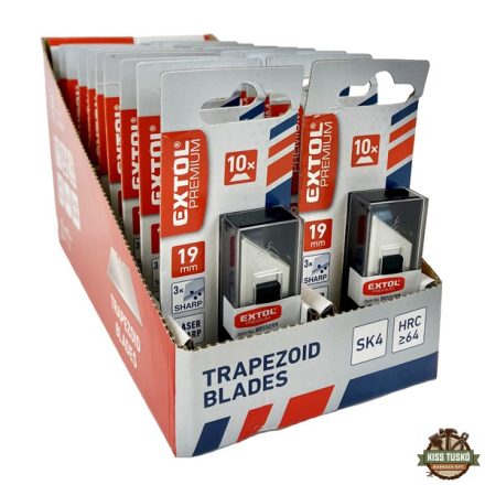 trapézpenge klt. 10 db, 19×61mm, SK4 acél, HRC >64, tripla vágóél