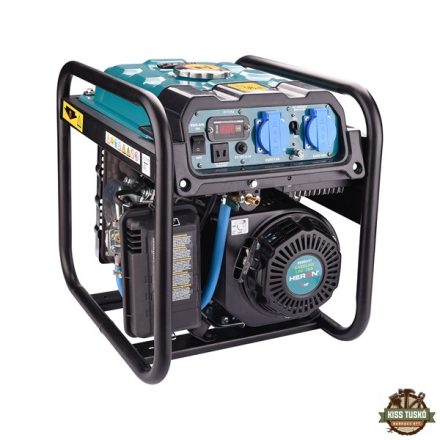 benzin-gázmotoros áramfejlesztő, 3,7 kVA, 230V, 1 fázisú, inverteres