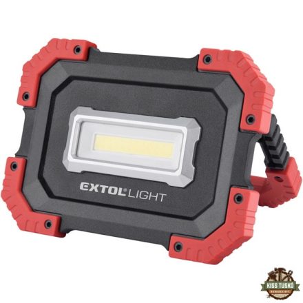 hordozható LED lámpa (reflektor), 10W; 1000 Lm, IP54, Li-ion akkus, 4400 mAh, USB tölthető, Power Bank funkcióva 0,36 kg