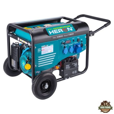 Benzin-gázmotoros áramfejlesztő, 8000 VA, 230 V, ATS előkészítéssel