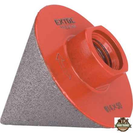 lyukmaró, kúpos (lyuktágító/lyukfúró/furat csiszoló) csempére, gyémánt bevonat; 50mm × M14, sarokcsiszolóra