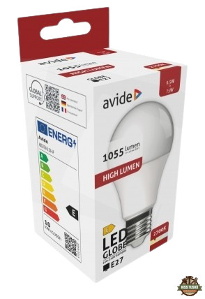 Avide LED Globe A60 9.5W E27 EW 2700K