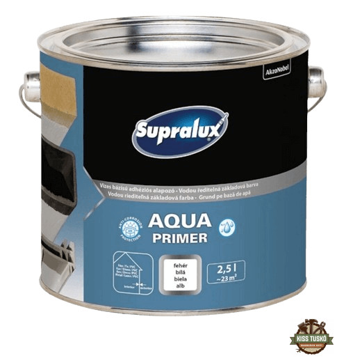 Supralux Aqua Primer Beltéri Alapozó - 2,5 Liter - Fehér